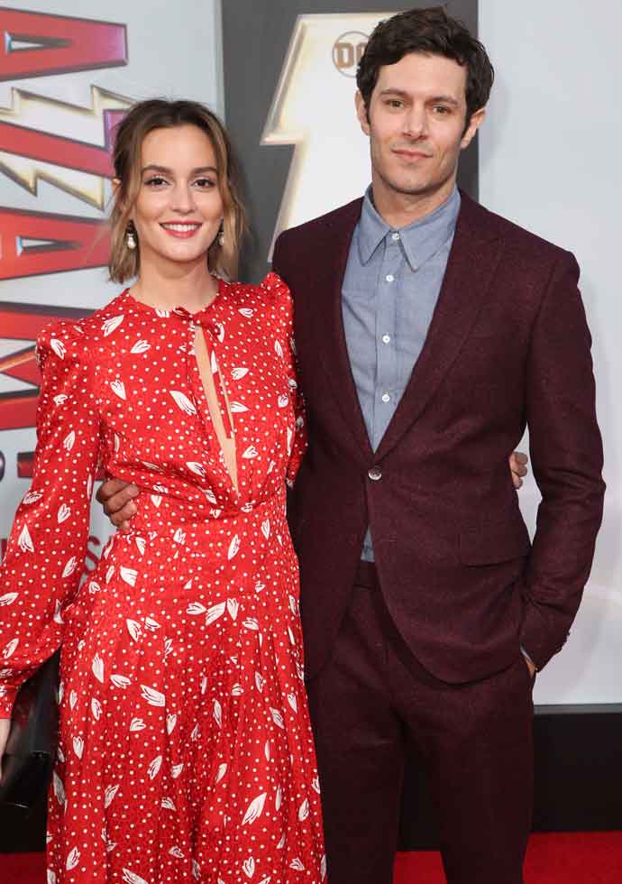 Adam Brody & Wife Leighton Meester Walk Red Carpet For First Time Together At L.A. Premiere Of ‘Shazam!’
