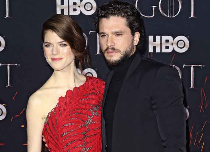 Kit Harrington & Wife Rose Leslie Cuddle Up On 'Game Of Thrones' Final Season Premiere Red Carpet (Image: Getty)