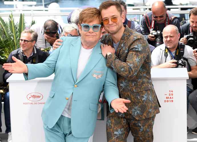 Elton John Poses With 'Rocketman' Star Taron Egerton At 2019 Cannes Film Festival (Image: Getty)