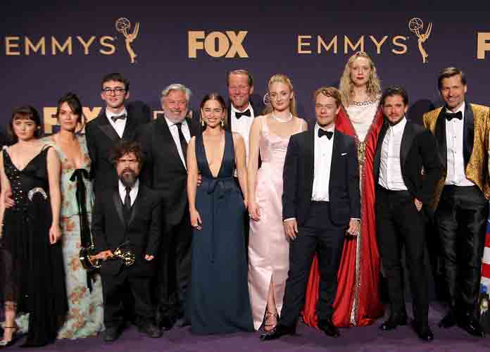 'Game of Thrones' cast pose in 71st Emmy Awards (2019) Press Room held at the Microsoft Theatre in Los Angeles, California. (Adriana M. Barraza/WENN.com)