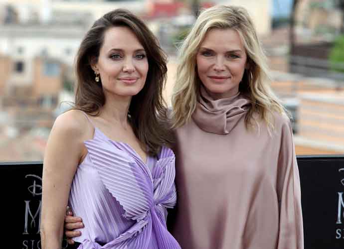 Angelina Jolie & Michelle Pfeiffer Attend 'Maleficent' Photocall In Rome