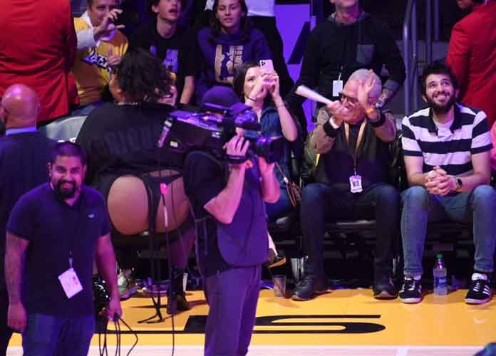 LOS ANGELES, CALIFORNIA - DECEMBER 08: Singer Lizzo dances during a timeout of a basketball game between the Los Angeles Lakers and the Minnesota Timberwolves at Staples Center on December 08, 2019 in Los Angeles, California.
