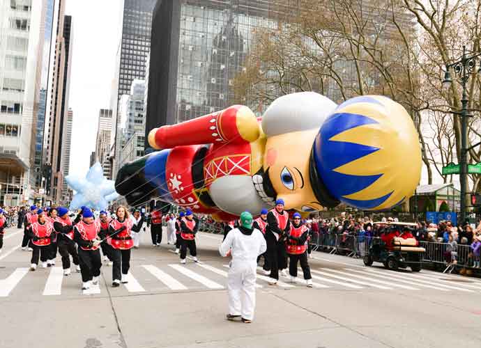 NEW YORK, NY - NOVEMBER 28: A Nutcracker balloon seen at the 93rd Annual Macy's Thanksgiving Day Parade on November 28, 2019 in New York City.