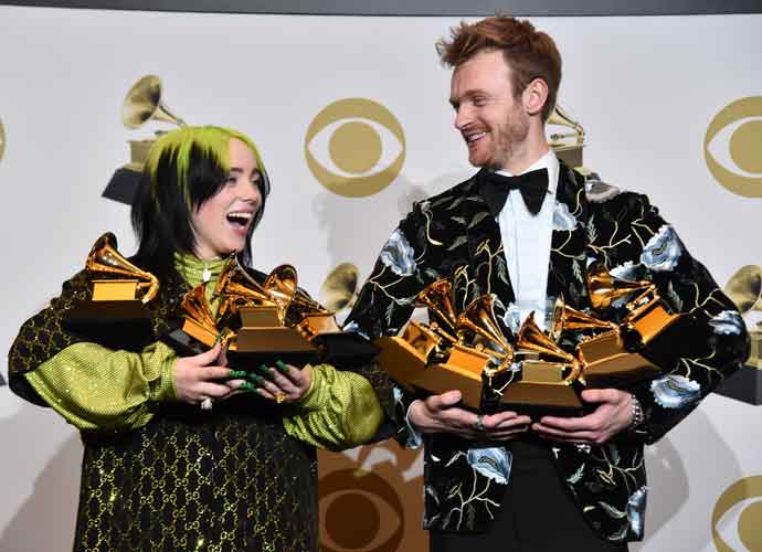 LOS ANGELES, CALIFORNIA - JANUARY 26: (L-R) Billie Eilish, winner of Record of the Year for 