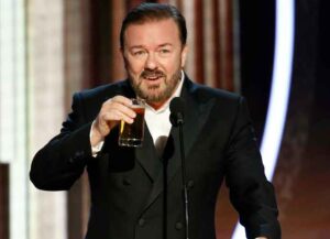 BEVERLY HILLS, CALIFORNIA - JANUARY 05: In this handout photo provided by NBCUniversal Media, LLC, host Ricky Gervais speaks onstage during the 77th Annual Golden Globe Awards at The Beverly Hilton Hotel on January 5, 2020 (Image: Getty)