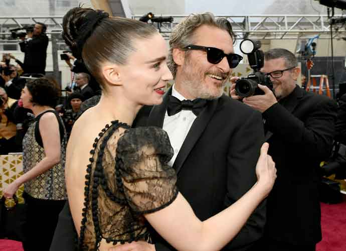 HOLLYWOOD, CALIFORNIA - FEBRUARY 09: (L-R) Rooney Mara and Joaquin Phoenix attends the 92nd Annual Academy Awards at Hollywood and Highland on February 09, 2020 in Hollywood, California.
