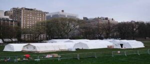 Field Hospital Setup In Central Park As Coronavirus Pandemic Grips New York
