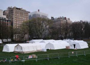 Field Hospital Setup In Central Park As Coronavirus Pandemic Grips New York