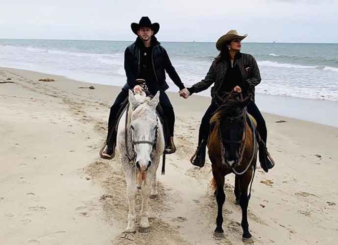 Priyanka Chopra & Nick Jonas Go Horseback Riding Date On Beach In Carpinteria, California