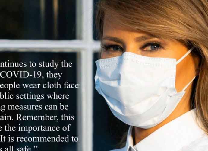 Melania Trump Posts Photo Of Herself Wearing A Face Mask To Fight Coronavirus