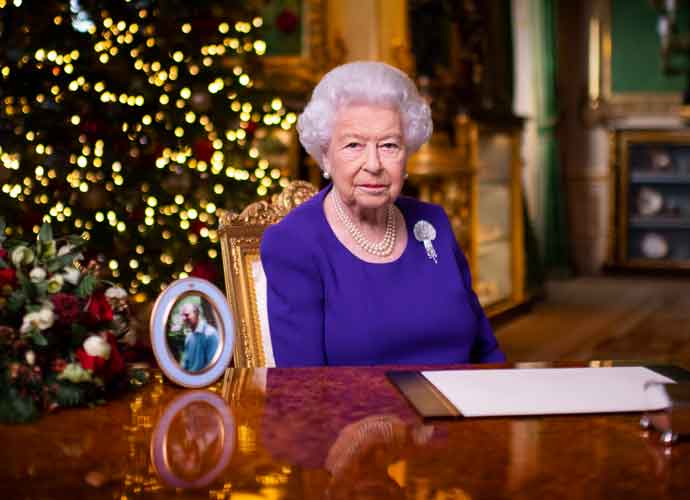 WINDSOR, ENGLAND: No use after 24 January 2021 without the prior written consent of The Communications Secretary to The Queen at Buckingham Palace. In this pool image released on December 25th, Queen Elizabeth II records her annual Christmas broadcast in Windsor Castle, Windsor, England. (Image: Getty)