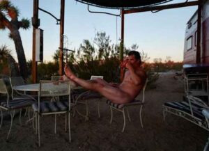 Josh Brolin Shares Nude Photo Drinking Coffee Outside