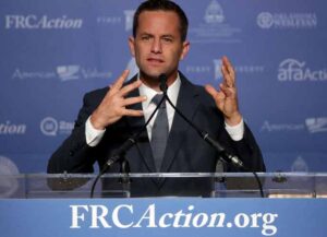 WASHINGTON, DC - SEPTEMBER 09: Actor Kirk Cameron addresses the Values Voter Summit at the Omni Shoreham September 9, 2016 in Washington, DC. Hosted by the Family Research Council, the summit is an annual gathering of social and political conservatives. During the summit's 2015 presidential straw poll, Republican presidential candidate Donald Trump placed fifth with only 5% of the vote.