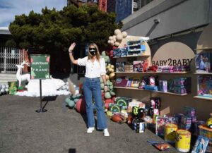 LOS ANGELES, CALIFORNIA - DECEMBER 13: Gwyneth Paltrow is seen during Baby2Baby's Holiday Drive-Thru Distribution Presented By FRAME on December 13, 2020 in Los Angeles, California.