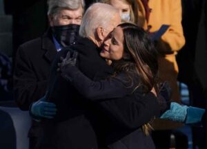 WASHINGTON, DC - JANUARY 20: U.S. President Joe Biden hugs his daughter Ashley after being sworn in on the West Front of the U.S. Capitol on January 20, 2021 in Washington, DC. During today's inauguration ceremony Joe Biden becomes the 46th president of the United States. (Photo by Erin Schaff-Pool/Getty Images)