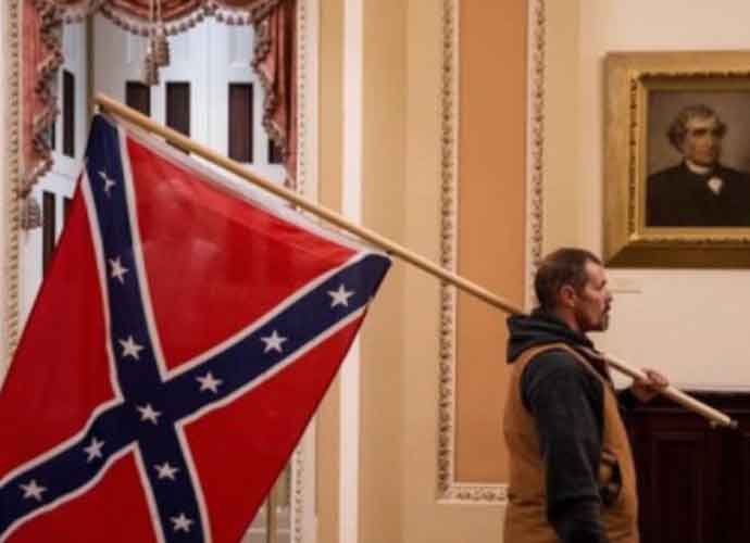 Confederate Flag Brought Inside U.S. Capitol Building For First Time Ever By Trump Rioter