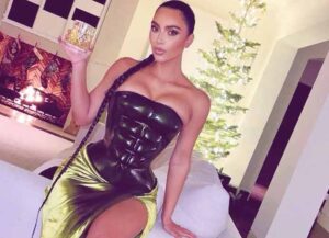 Kim Kardashian Stuns In Christmas Green