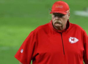 LAS VEGAS, NEVADA - NOVEMBER 22: Head coach Andy Reid of the Kansas City Chiefs before the NFL game against the Las Vegas Raiders at Allegiant Stadium on November 22, 2020 in Las Vegas, Nevada. The Chiefs defeated the Raiders 35-31. (Photo by Christian Petersen/Getty Images)