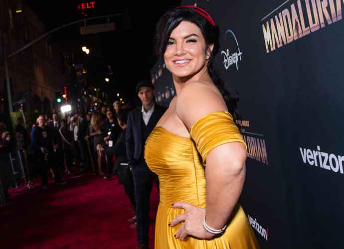 LOS ANGELES, CALIFORNIA - NOVEMBER 13: Gina Carano attends the premiere of Disney+'s 'The Mandalorian' at El Capitan Theatre on November 13, 2019 in Los Angeles, California. (Photo by Emma McIntyre/Getty Images)