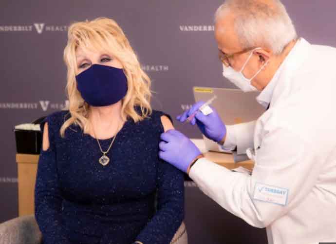 Dolly Parton Receives Her First Dose Of COVID-19 Vaccine (Image: Twitter)