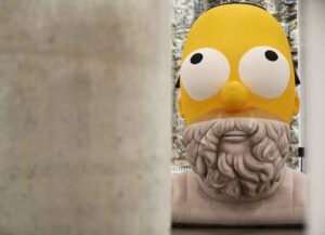 SYDNEY, AUSTRALIA - MARCH 18: The inflatable installation 'Homer Homer' is seen at opening night of The Other Art Fair at Barangaroo Reserve on March 18, 2021 in Sydney, Australia. (Photo by Mark Metcalfe/Getty Images)