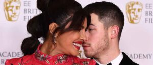 LONDON, ENGLAND - APRIL 11: Awards Presenter Priyanka Chopra Jonas with her husband Nick Jonas attend the EE British Academy Film Awards 2021 at the Royal Albert Hall on April 11, 2021 in London, England. (Photo by Jeff Spicer/Getty Images)