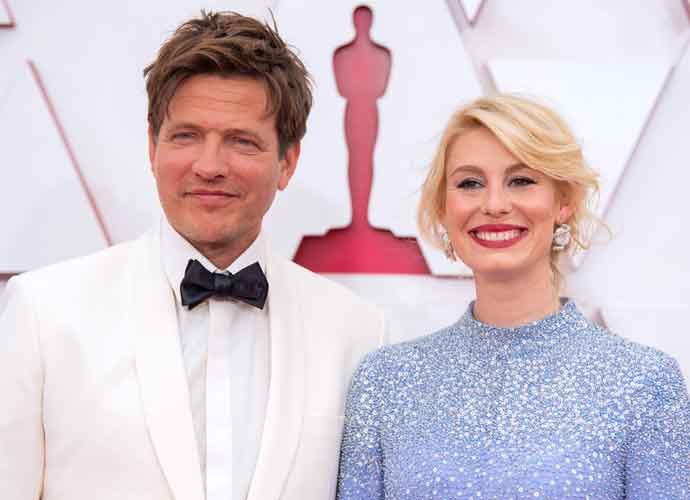 LOS ANGELES, CALIFORNIA – APRIL 25: (EDITORIAL USE ONLY) In this handout photo provided by A.M.P.A.S., (L-R) Thomas Vinterberg and Helene Reingaard Neumann attend the 93rd Annual Academy Awards at Union Station on April 25, 2021 in Los Angeles, California. (Photo by Matt Petit/A.M.P.A.S. via Getty Images)
