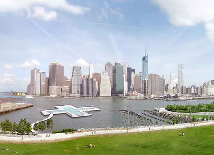 Floating Cross-Shaped Pool NYC's East River Moves Closer To Reality (Image: PlusPool)