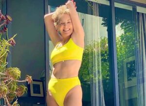Sharon Stone sports yellow bikini (Image: Instagram)