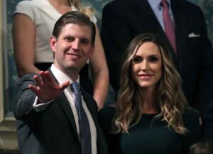 WASHINGTON, DC - JANUARY 30: Eric Trump and Lara Trump attend the State of the Union address in the chamber of the U.S. House of Representatives January 30, 2018 in Washington, DC. This is the first State of the Union address given by U.S. President Donald Trump and his second joint-session address to Congress. (Image: Getty)
