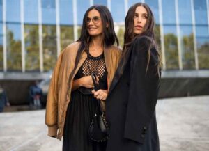 PARIS, FRANCE - OCTOBER 04: Demi Moore and Scout Willis attend the Stella Mc Cartney Womenswear Spring/Summer 2022 show as part of Paris Fashion Week on October 04, 2021 in Paris, France. (Photo by Jacopo Raule/Getty Images)