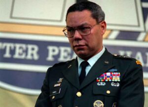 Gen. Colin Powell attends the Sunset Ceremony for Pearl Harbor in 1991 (Image: Defense Dept.)