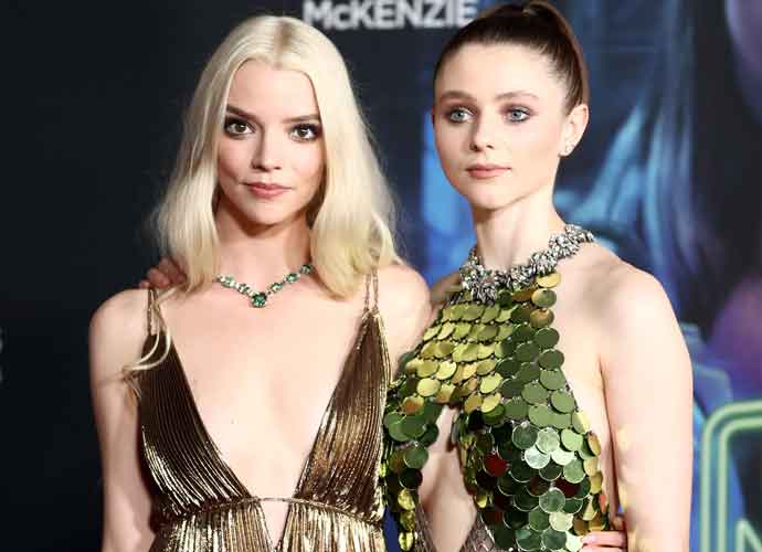 LOS ANGELES, CALIFORNIA - OCTOBER 25: (L-R) Anya Taylor-Joy and Thomasin McKenzie attend Focus Features' premiere of 