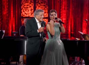 Unplugged: Tony Bennett & Lady Gaga NEW YORK, NEW YORK - NOVEMBER 28: (Exclusive Coverage) In this image released on November 28, Tony Bennett and Lady Gaga perform on stage during MTV Unplugged: Tony Bennett & Lady Gaga at the Angel Orensanz Center in New York City. MTV Unplugged: Tony Bennett & Lady Gaga will air Thursday, Dec. 16, at 9 p.m. ET on MTV in the U.S. and across its global platforms. (Photo by Kevin Mazur/Getty Images for ViacomCBS)