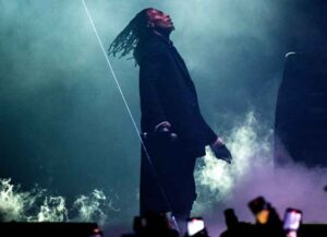 INGLEWOOD, CALIFORNIA - NOVEMBER 06: Playboi Carti performs at The Forum on November 06, 2021 in Inglewood, California. (Photo by Timothy Norris/Getty Images)
