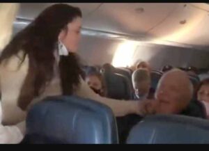 'Delta Karen' Patricia Cornwall caught on video slapping passenger on Delta flight (Image: Twitter)