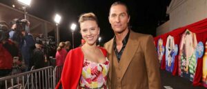 LOS ANGELES, CALIFORNIA - DECEMBER 12: (L-R) Scarlett Johansson and Matthew McConaughey attend the premiere of Illumination's "Sing 2" on December 12, 2021 in Los Angeles, California. (Photo by Emma McIntyre/Getty Images)