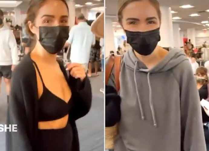 Olivia Clupo in sports bra stopped at airport (Image: Instagram)