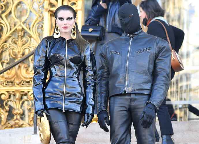 PARIS, FRANCE - JANUARY 24: Julia Fox and Kanye West attend the Schiaparelli Haute Couture Spring/Summer 2022 show as part of Paris Fashion Week on January 24, 2022 in Paris, France. (Photo by Jacopo Raule/Getty Images)