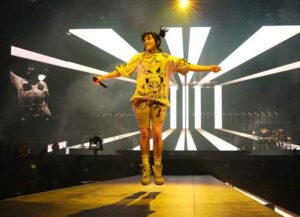 NEW ORLEANS, LOUISIANA - FEBRUARY 03: (Exclusive Coverage) Billie Eilish performs onstage during her "Happier Than Ever" tour opener at Smoothie King Center on February 03, 2022 in New Orleans, Louisiana. (Photo by Kevin Mazur/Getty Images for Live Nation)