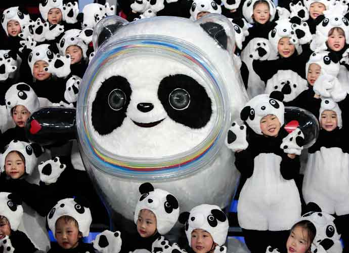 BEIJING, CHINA - SEPTEMBER 17: The Mascot of the 2022 Olympic Winter Games, Bing Dwen Dwen, is seen unveiled during a launching ceremony at Shougang Ice Hockey Arena on September 17, 2019 in Beijing, China. (Photo by Xinyu Cui/Getty Images)