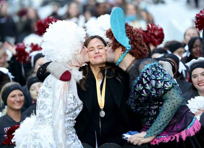 CAMBRIDGE, MASSACHUSETTS - FEBRUARY 05: Jennifer Garner takes part in a parade during Hasty Pudding Theatricals Woman of the Year 2022 on February 05, 2022 in Cambridge, Massachusetts. (Photo by Scott Eisen/Getty Images for Hasty Pudding Institute of 1770)