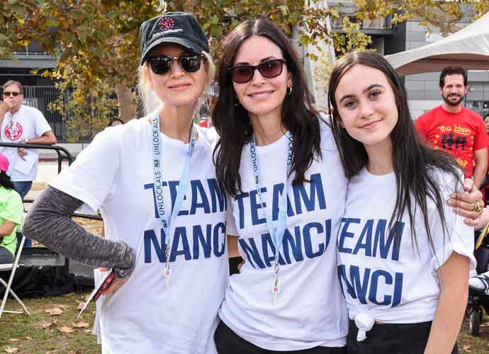 LOS ANGELES, CALIFORNIA - NOVEMBER 04: Renée Zellweger, Courteney Cox and Coco Arquette participate in Nanci Ryder's 