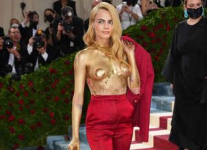 NEW YORK, NEW YORK - MAY 02: Cara Delevingne attends The 2022 Met Gala Celebrating "In America: An Anthology of Fashion" at The Metropolitan Museum of Art on May 2, 2022 in New York City. (Photo by Gotham/Getty Images)