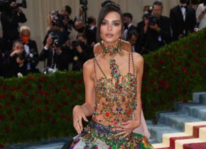 NEW YORK, NEW YORK - MAY 02: Emily Ratajkowski attends The 2022 Met Gala Celebrating "In America: An Anthology of Fashion" at The Metropolitan Museum of Art on May 2, 2022 in New York City. (Photo by Gotham/Getty Images)