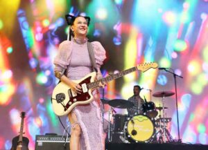 INDIO, CALIFORNIA - APRIL 23: Michelle Zauner of Japanese Breakfast performs on the Mojave stage during the 2022 Coachella Valley Music And Arts Festival on April 23, 2022 in Indio, California. (Photo by Theo Wargo/Getty Images for Coachella)