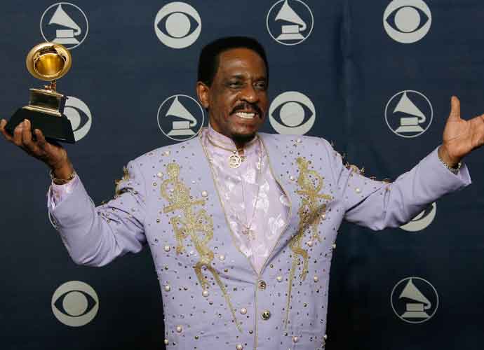 LOS ANGELES, CA - FEBRUARY 11: Musician Ike Turner poses with his Grammy for Best Traditional Blues Album for 