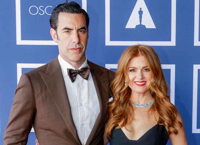 SYDNEY, AUSTRALIA – APRIL 26: Sacha Baron Cohen (L) and Isla Fisher attend a screening of the Oscars on Monday, April 26, 2021 in Sydney, Australia. (Photo by Rick Rycroft-Pool/Getty Images)