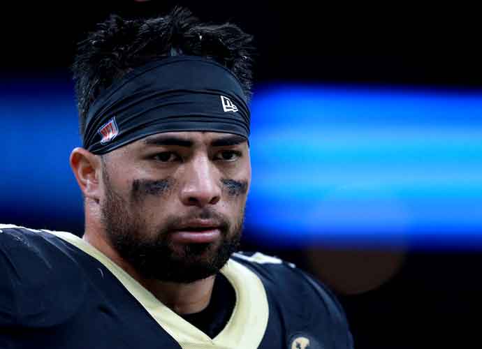 NEW ORLEANS, LOUISIANA - DECEMBER 30: Manti Te'o #51 of the New Orleans Saints reacts to a play during a NFL game against the Carolina Panthers at the Mercedes-Benz Superdome on December 30, 2018 in New Orleans, Louisiana. (Photo by Sean Gardner/Getty Images)
