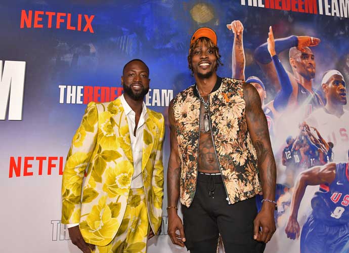 HOLLYWOOD, CALIFORNIA - SEPTEMBER 22: (L-R) Dwayne Wade and Dwight Howard attend Netflix's special screening of 